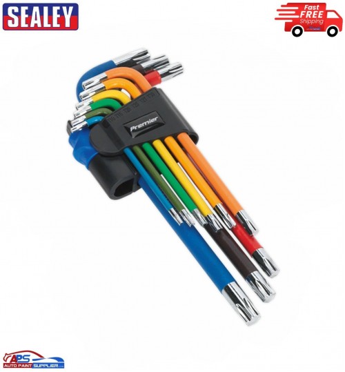 Sealey AK7193 Premier Long TRX Star TORX Key Set 9PC Colour Coded